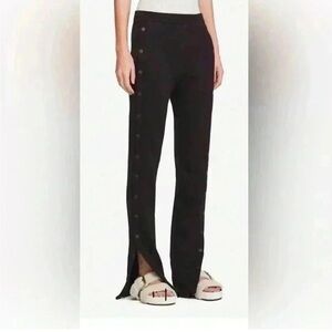 rag & bone cotton Black Button-Accent Track Pants with buttons on side